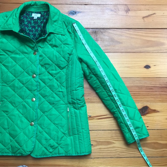 Crown & Ivy Kelly Green and Navy Quilted Jacket, EUC, M - Picture 8 of 15